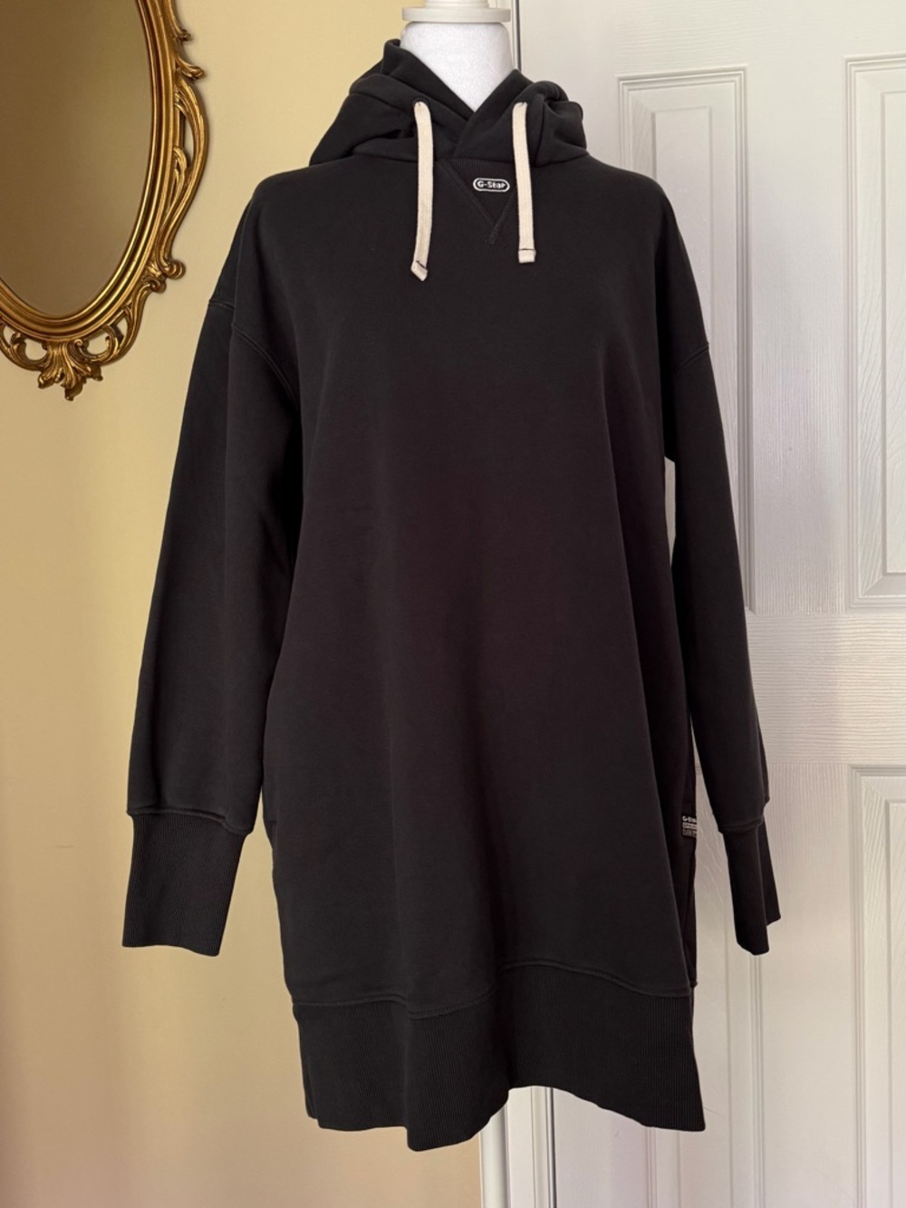 G-Star Hooded Sweat Dress Loose  “shadow”  NWT pockets Hood Streetwear Beach - Picture 2 of 15